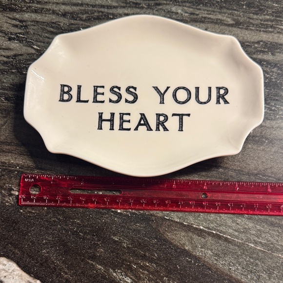 Other - Cream Decorative Tray with Text